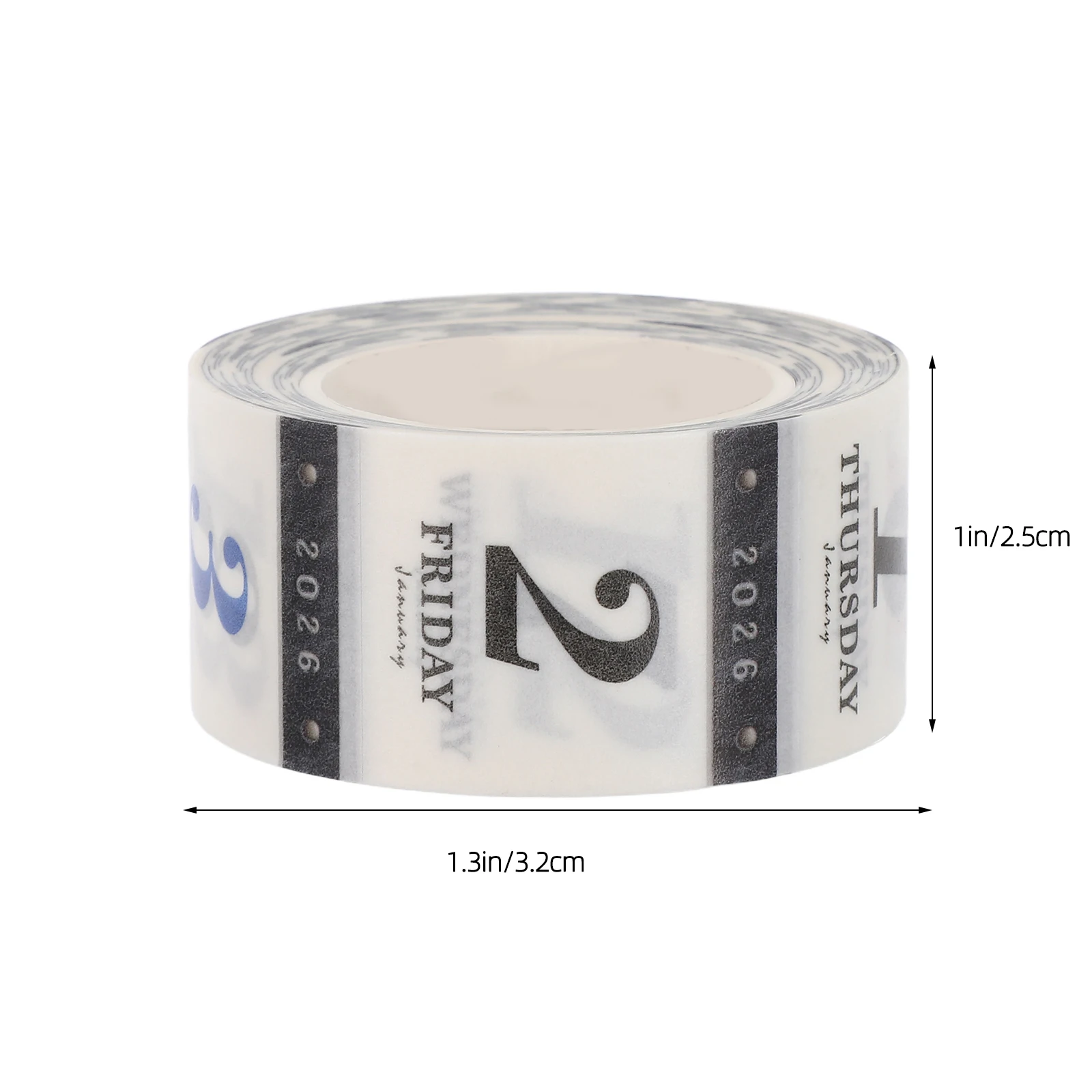 1 Roll 365 Day Calendar Date Stickers for 2026 Journaling 12-Monthly Planner Number Sticker Scrapbooking Daily Schedule Supplies