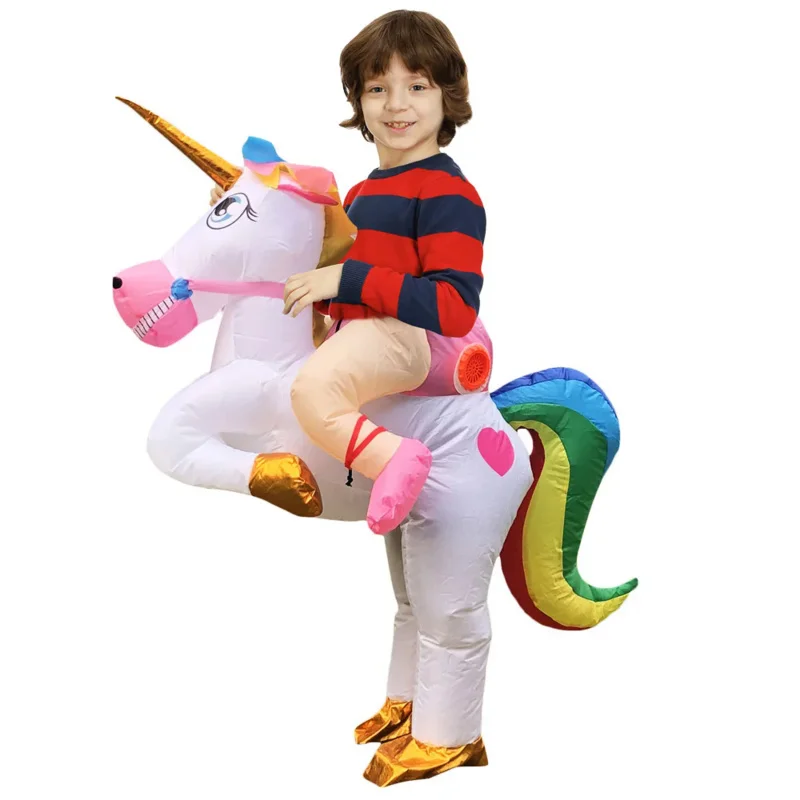 

Kids Mascot Unicorn Inflatable Costume Purim Halloween Cosplay Costume Funny Carnival Party Role Play Disfraz Animal Suit