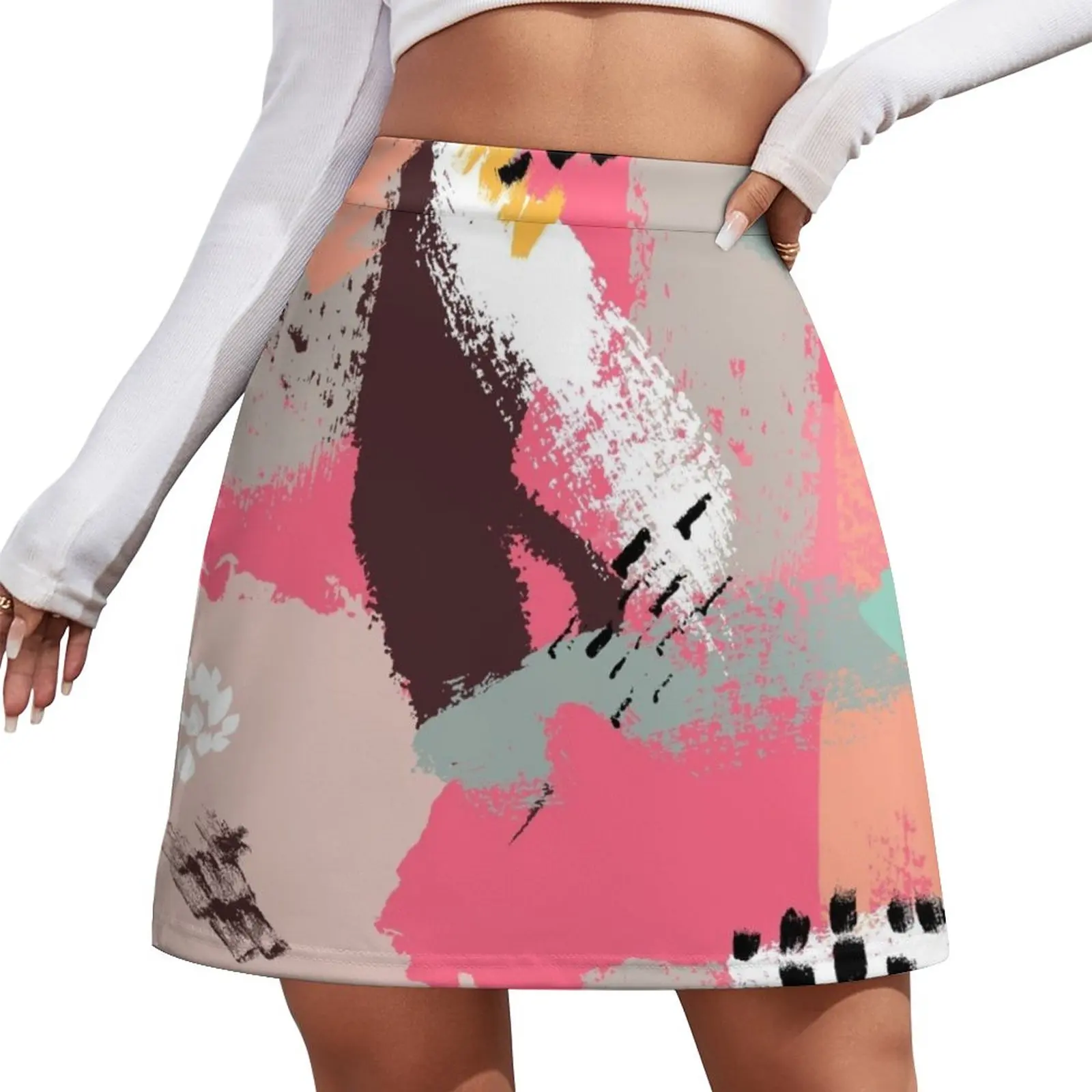 Modern Art Mini Skirt skirts korean style women clothing dress women summer