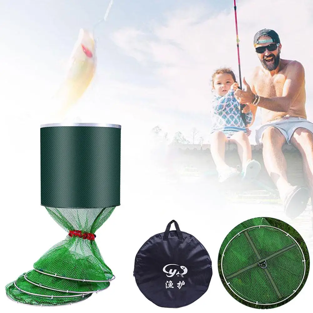 

Folding Telescoping Quick-drying Nylon Mesh Fishing Net Outdoor Cage Fishing Gear Dip Steel Nets Shrimp Stainless Tackle Ba Y1J5