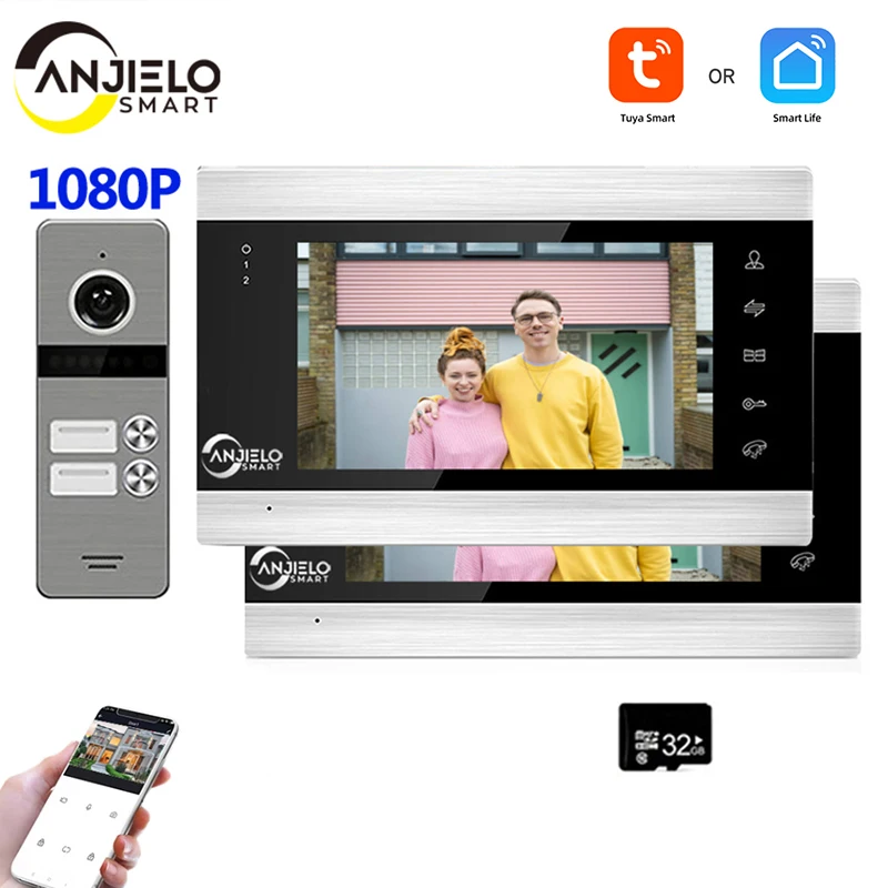 

Tuya 7-inch 1080P HD Video Doorbell WiFi Wired Intercom System Connected To Surveillance Cameras Monitor wifi smart doorbell