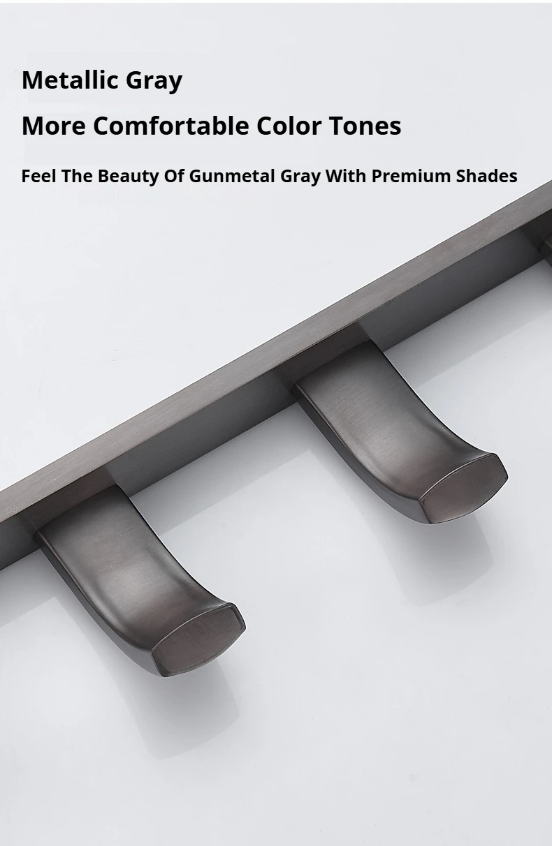 Description Picture 5 of itemBathroom All Copper Gunmetal Gray Bath Hardware Sets Home Improvement Perforated Installation Wall Mounted Bathroom Fittings