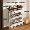 Entryway Shoe Storage,Flip Drawers ,Shoe Storage Cabinet, Shoe Cabinet with Drawer, for Entryway,Freestanding 4