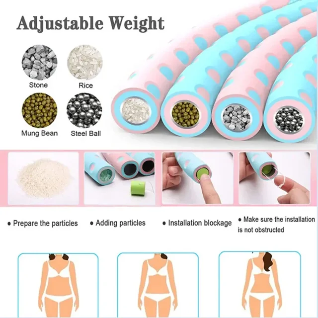 Fitness Yoga Loop Weight Loss Circle Weighted Hoop Waist Exercise Slimming Sport Hoop Massage Bodybuilding Gym Shape Thin Waist 3