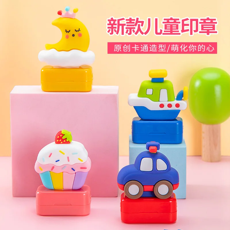 Name Stamp Paints Engraved Waterproof Non-fading Clothing Name Seal for Personal Student Child Baby Kindergarten Cartoon