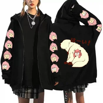 2025 موضة الاتجاه عادية أنيمي طباعة سستة هوديي فضفاضة مريحة شخصية طباعة هوديي رياضي 2