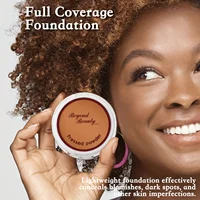 Wheat Bronzing Powder for Dark Skin, Matte Finish, Sweatproof & Oil Dark Foundation Concealer, Powder Puff And Mirror 3