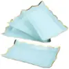 4 Pcs Square Paper Lace Plate Cardboard Serving Platters Cookie Candy Table Containers Blue Plates Trays Fruit Party 6