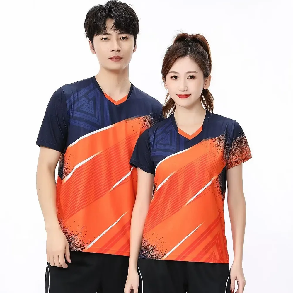 Men Women Kids Tennis Ping Pong T-shirt Short Sleeve Sports Tops Quick Dry Couple Family Summer Badminton Volleyball Jersey