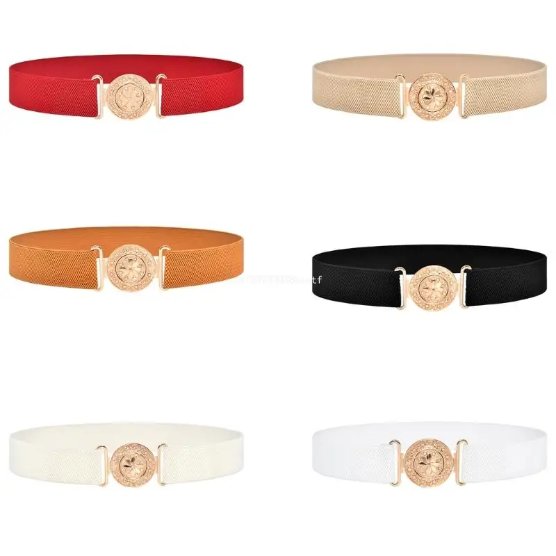 

Ladies Elegant Waist Belt Delicate Flower Buckle Stretchy Belt Universal Dress Women Summer Shirt Waist Belt Dropship