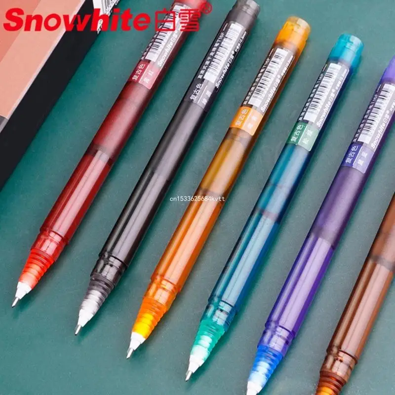 

6 Pcs Colored Writing Pen Marker Quick Dry Pens Straight Liquid Gel Pen Dropship