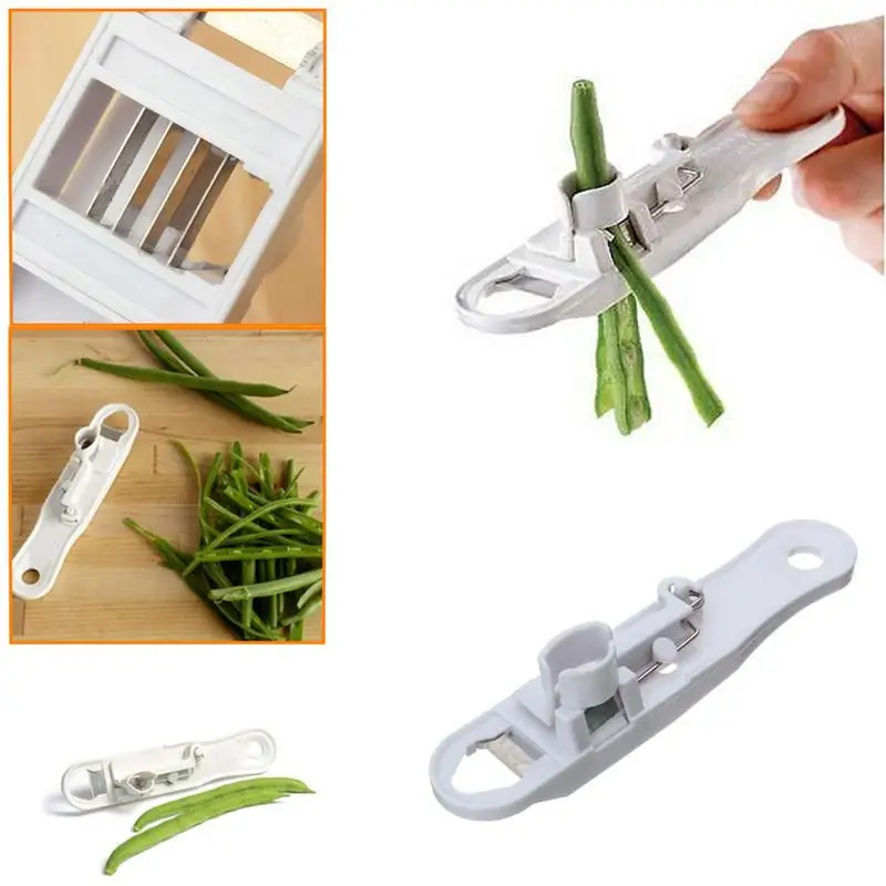 Green Bean Cutter Lightweight Bean Slicer Cutter White Kitchen Equipment Food Grade Material Remover Peeler Grater for French