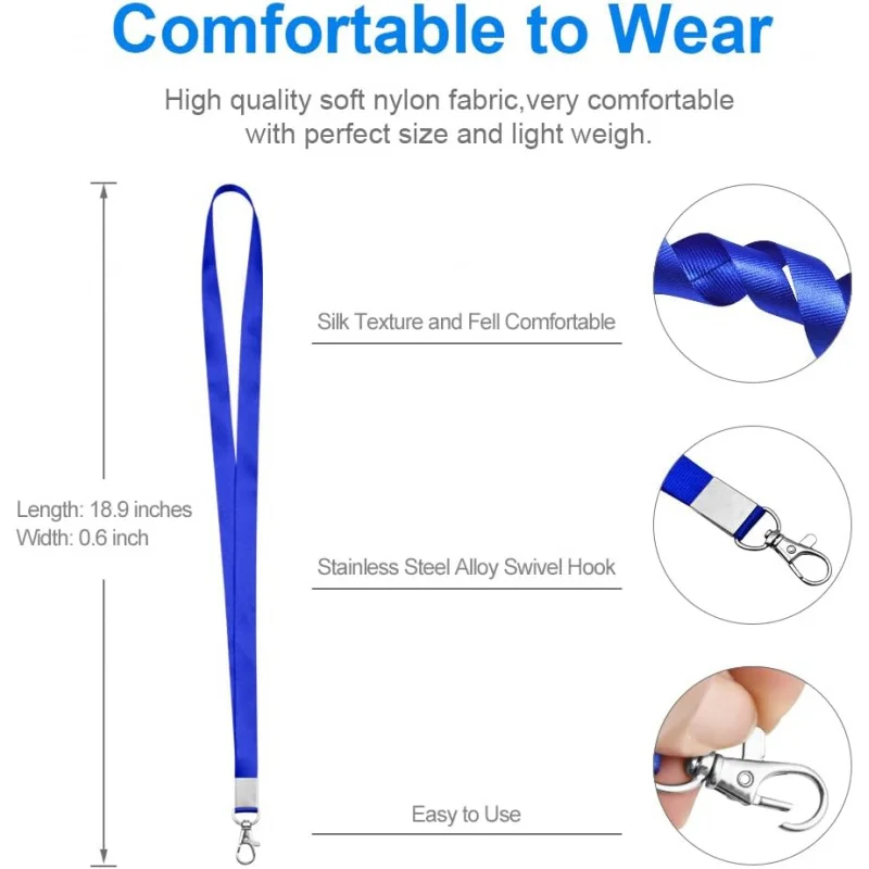 Premium 5-Pack Badge Lanyards with Clip