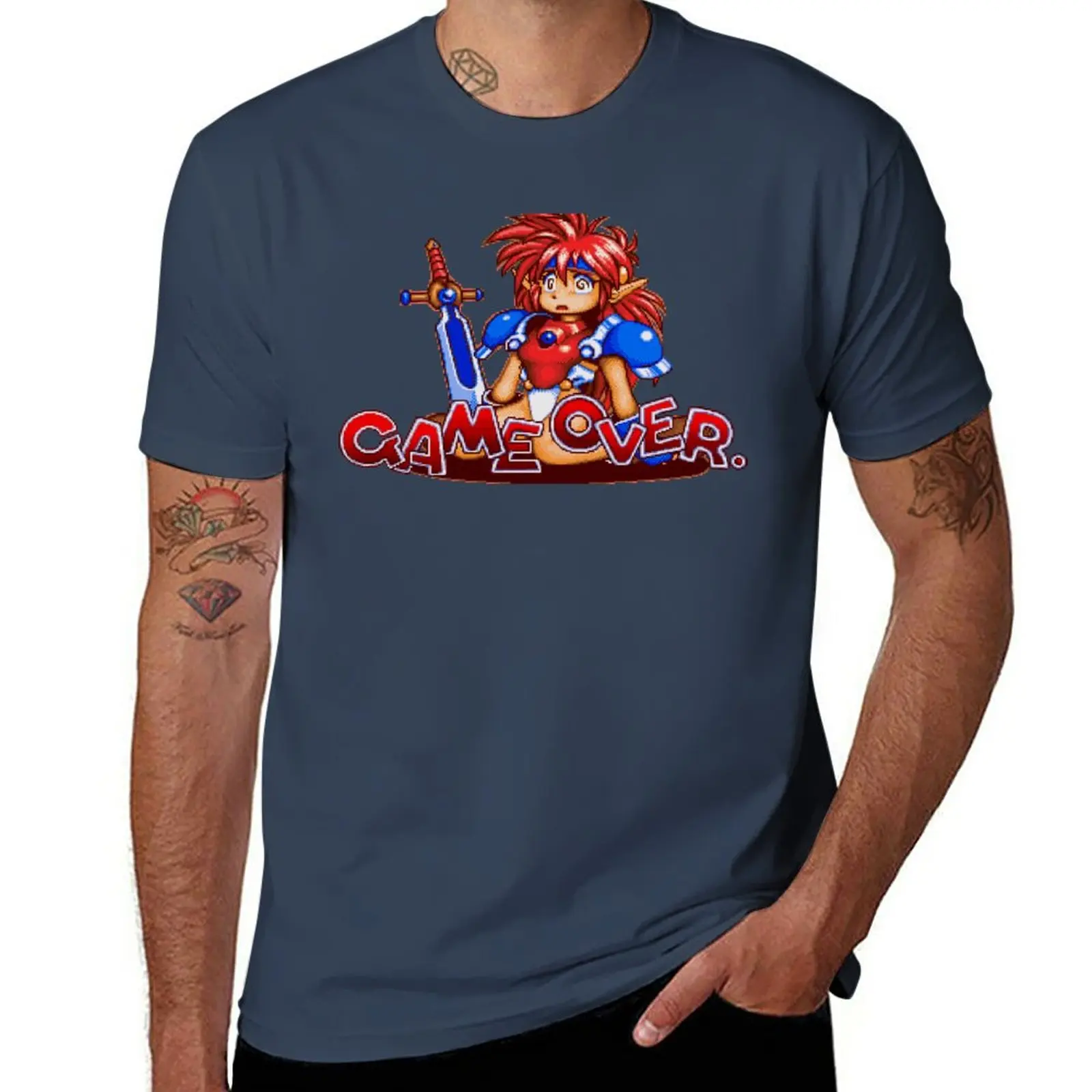 New Popful Mail (Sega Cd) Game Over Shirt T-Shirt Magliette Oversize Abbigliamento Anime Abbigliamento Uomo