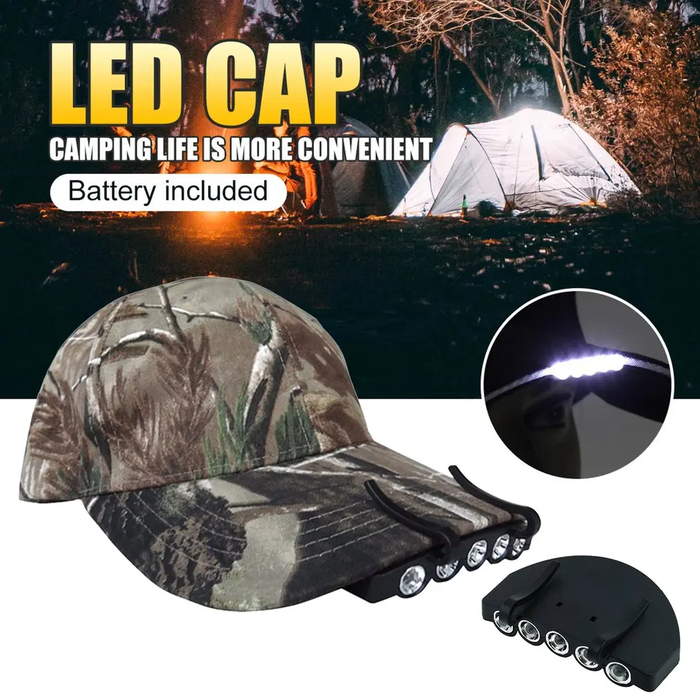 Portátil LED Farol Cap Luz, farol à prova d'água, lanterna, chapéu Clip on, Camping, Pesca, Correndo