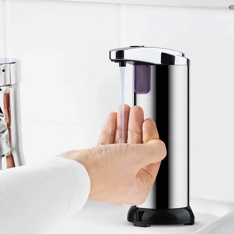 Liquid Soap Dispenser Stainless Steel Touchless Smart Automatic Infrared Sensor Detergent Dispenser For Bathroom Kitchen 280ML