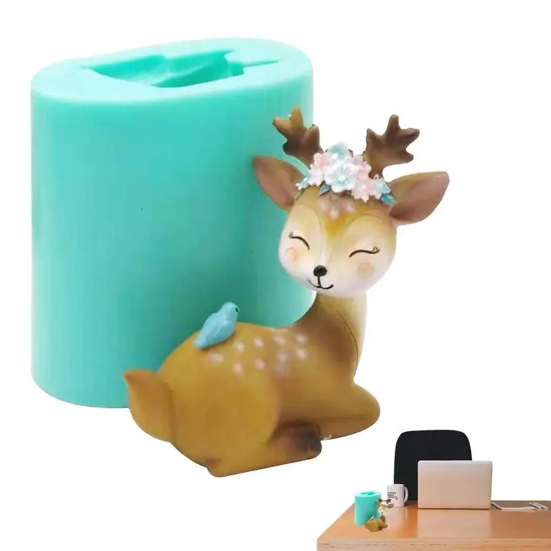 

3D Sika Deer Silicone Mold Soap Candle Mold Cute Animal Fondant Chocolate Cake Candy Mold Perfect For Make Chocolate Hard Candy