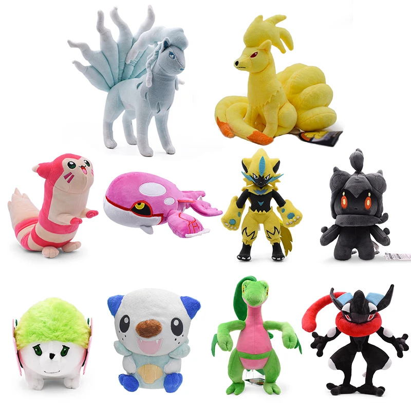 Pokemon Peluche Lucido Furret Kyogre Zeraora Ninetales Shaymin Bambola Anime Cartone Animato Farcito Giocattolo Di Compleanno Regalo Per Bambini Bambi