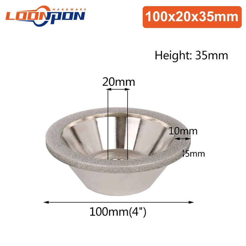 100mm diamond grinding wheel cup shaped diamond wheels DIsc for tungsten steel milling cutter tool sharpener grinder