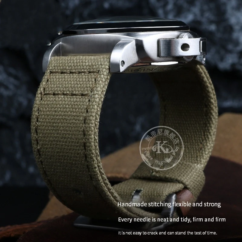 Luxury 24mm High-Quality Nylon Fabric Watch Band for Men – Premium Canvas Strap