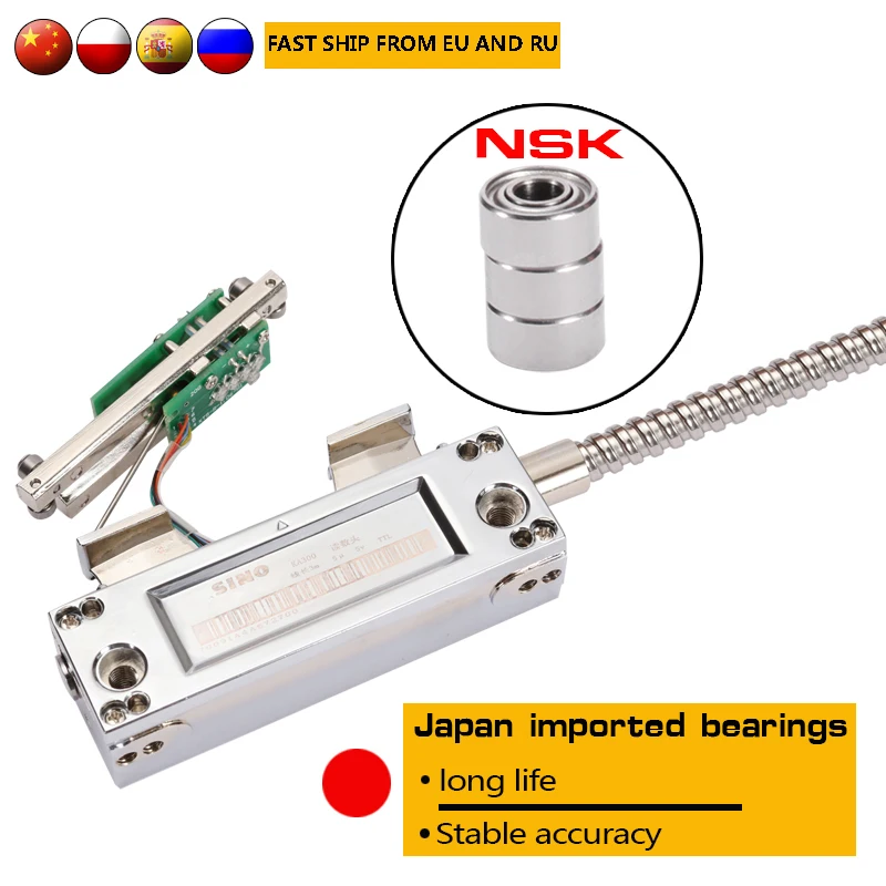 Sino 고정밀 3 축 Dro 세트 디지털 판독 키트, 선형 체중계 3 개, 0.001mm 격자 눈금자 120 1020mm, 밀 CNC 기계용
