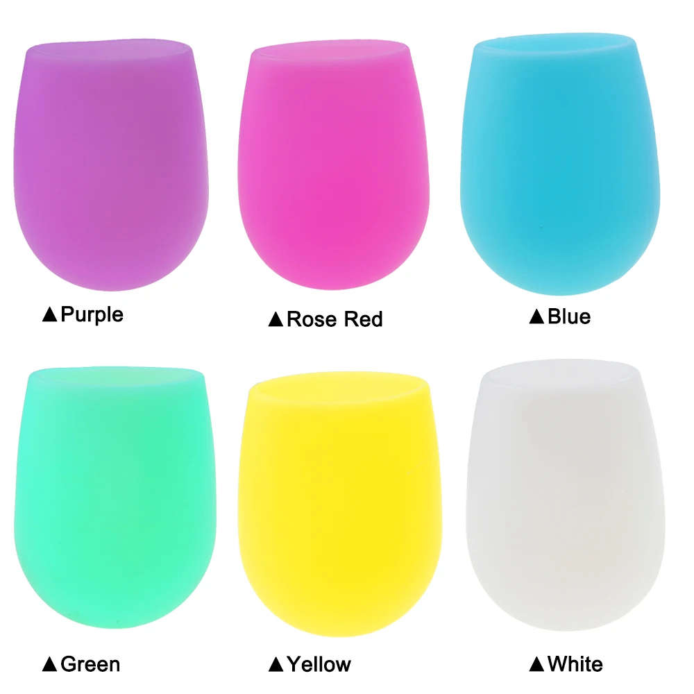 1Pcs 6 Colour 82G Silicone Wine Glass Drink Water Cup Camping For Party Washable And Reusable Fall Prevention Odorless