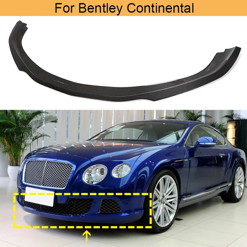 

Car Front Bumper Lip Chin Spoiler for Bentley Continental 2012 - 2014 Front Bumper Lip Spoiler Apron Guard Carbon Fiber