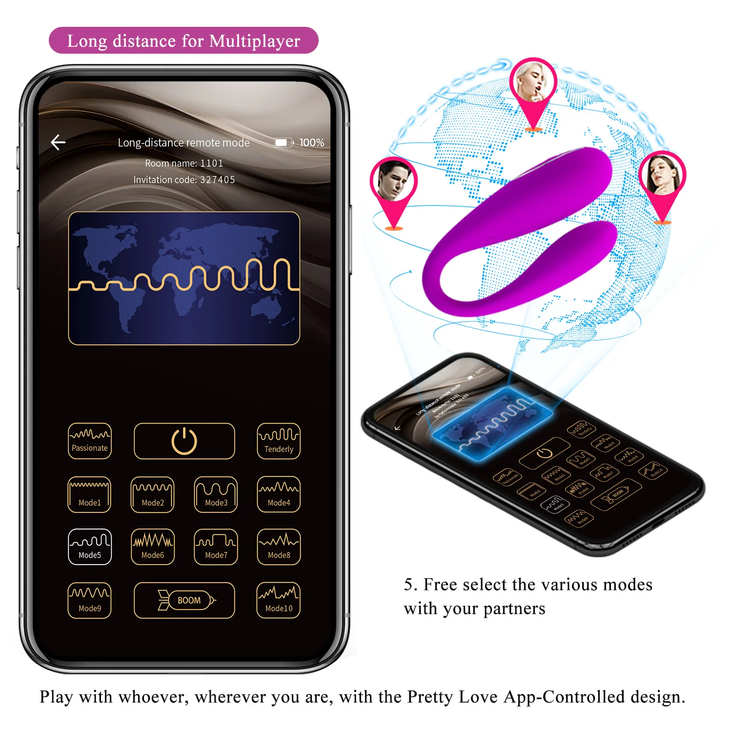 Bluetooth Connect App Control Pretty Love Wireless Vibrator 12 Speeds Clitoris G Spot Strapon Vibrators For Woman Sex Toys female sex toys vaginal vibrators clitoris vibrator