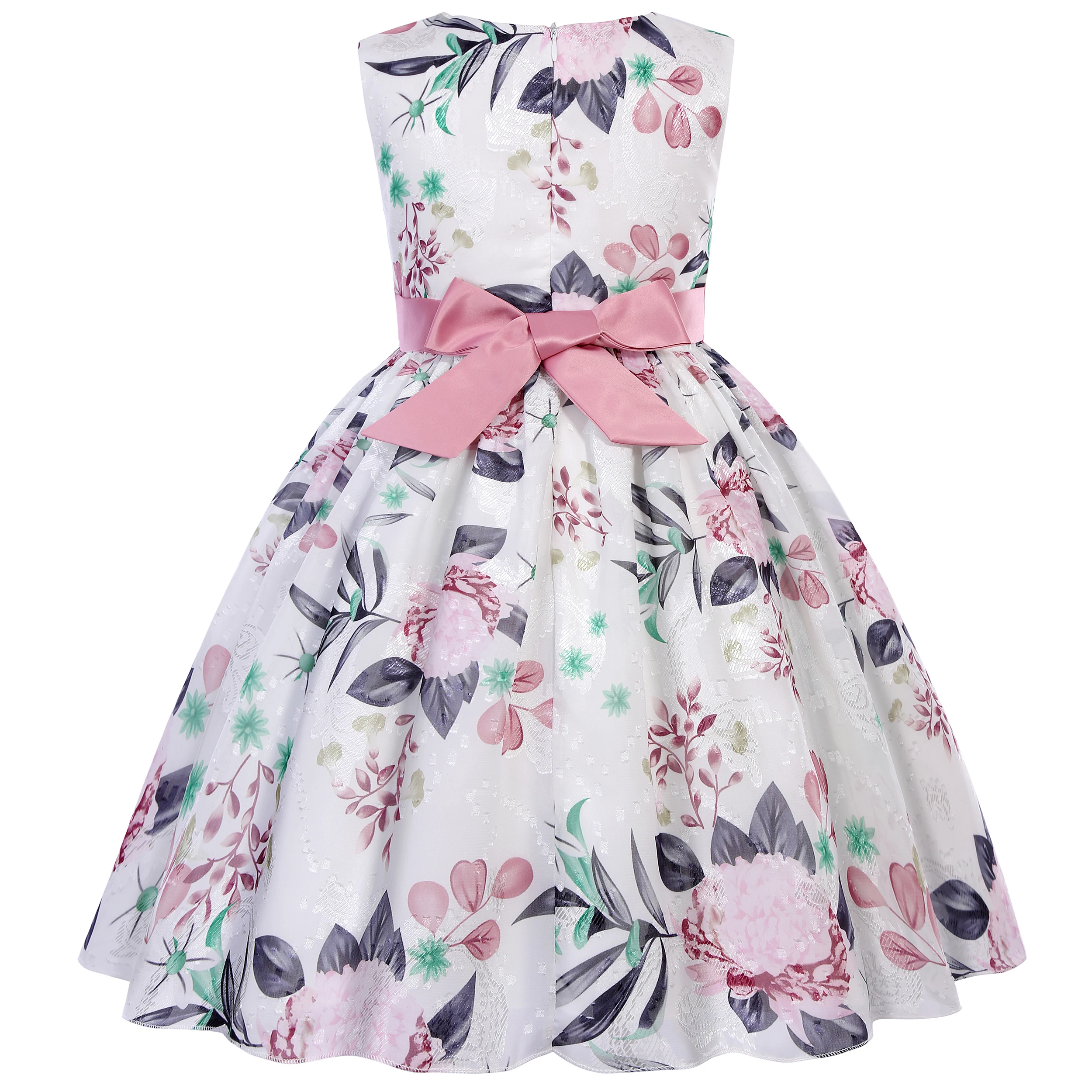 Bridesmaid Dress for Girls with Bow Decoration Special Occasion Children's Flower Girl Costume Suitable for Wedding Banquet - 4