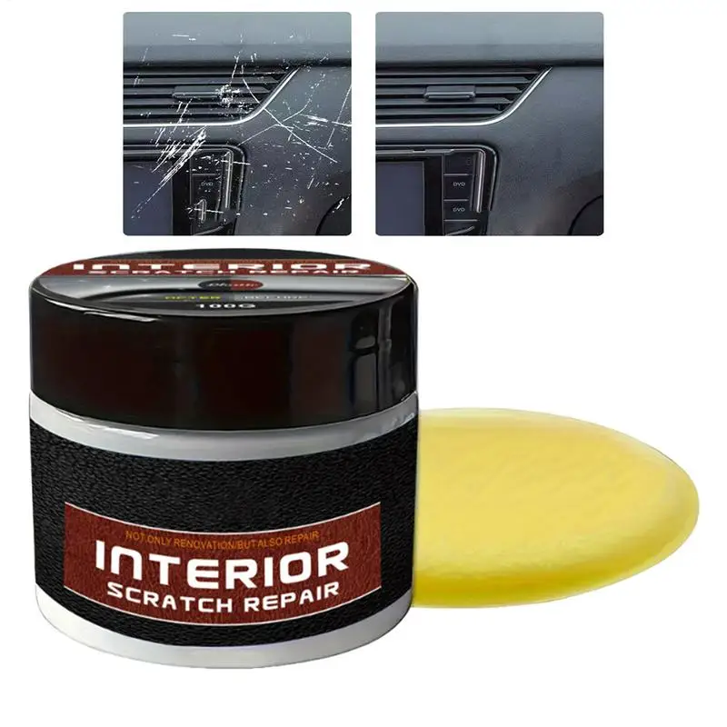 Car Interior Scratch Remover Wax -Clean & Polish For Leather/Plastic Dashboard Seats, Stain Removal & Protective Shine Restorer