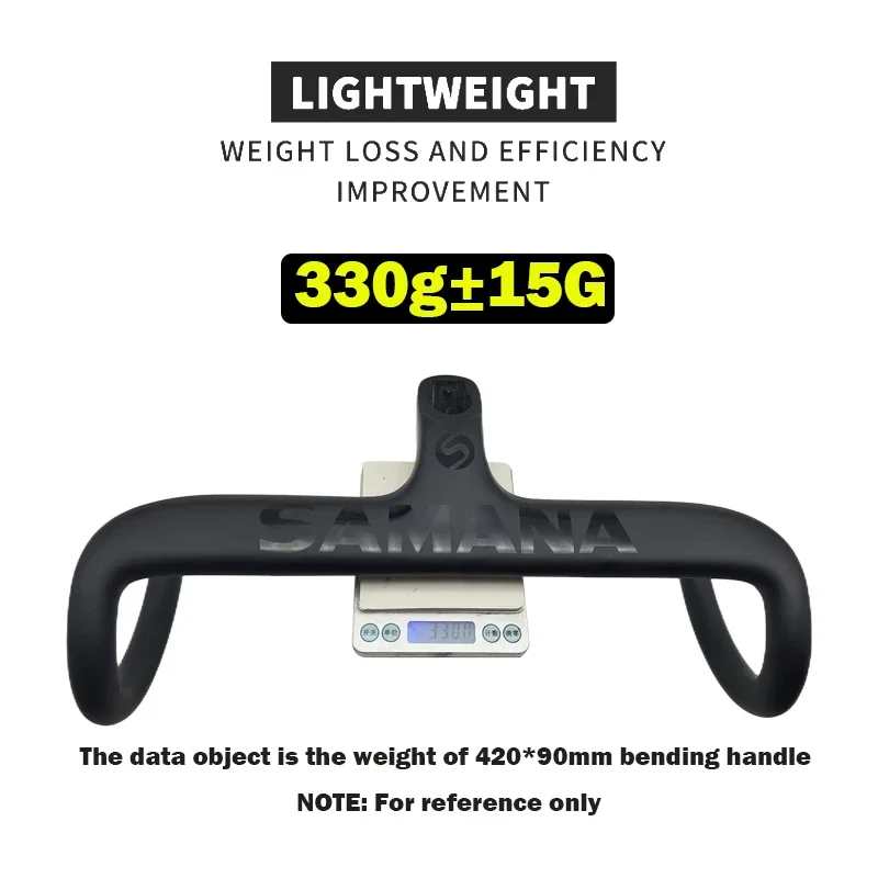 Manubrio Integrato Carbonio Per Bici: Attacco E Piega (420 Mm) – Passaggio Cavi Interno, 1-1/8