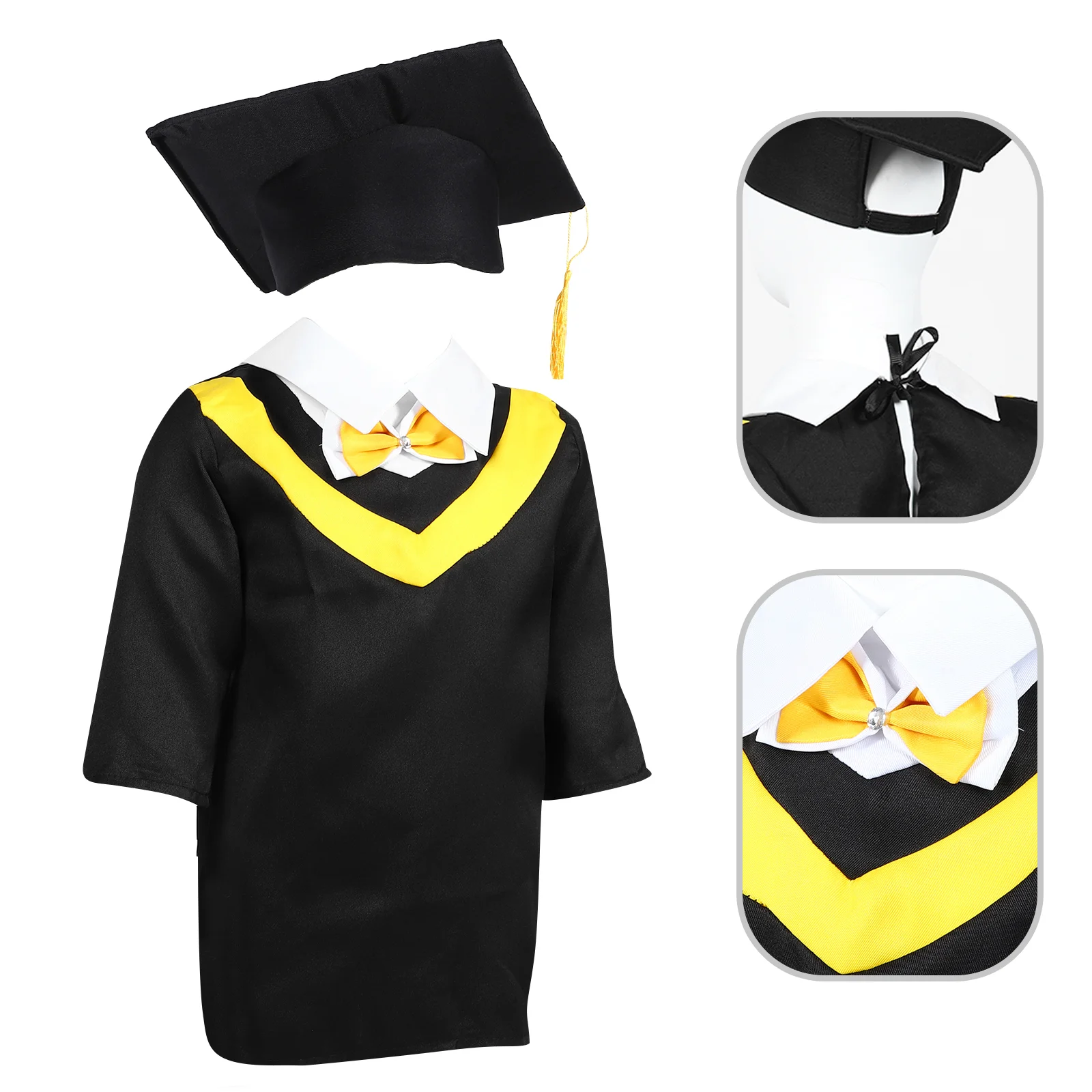 Kids Academic Dress Doctor Cap Hat Preschool Graduation Gown Kindergarten Dress Baby Clothing Footies Lightweight Outfit Kids