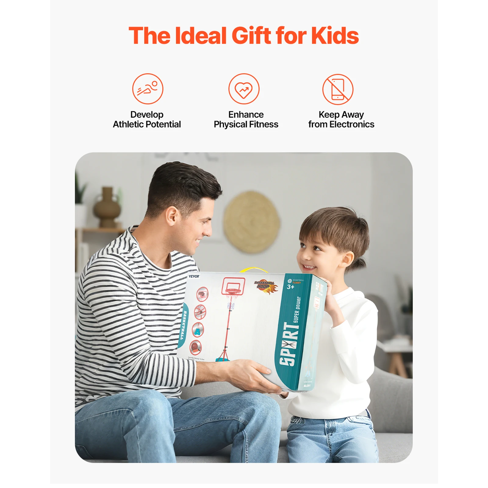 Toddler Adjustable Basketball Hoop Set (104–190cm) 6