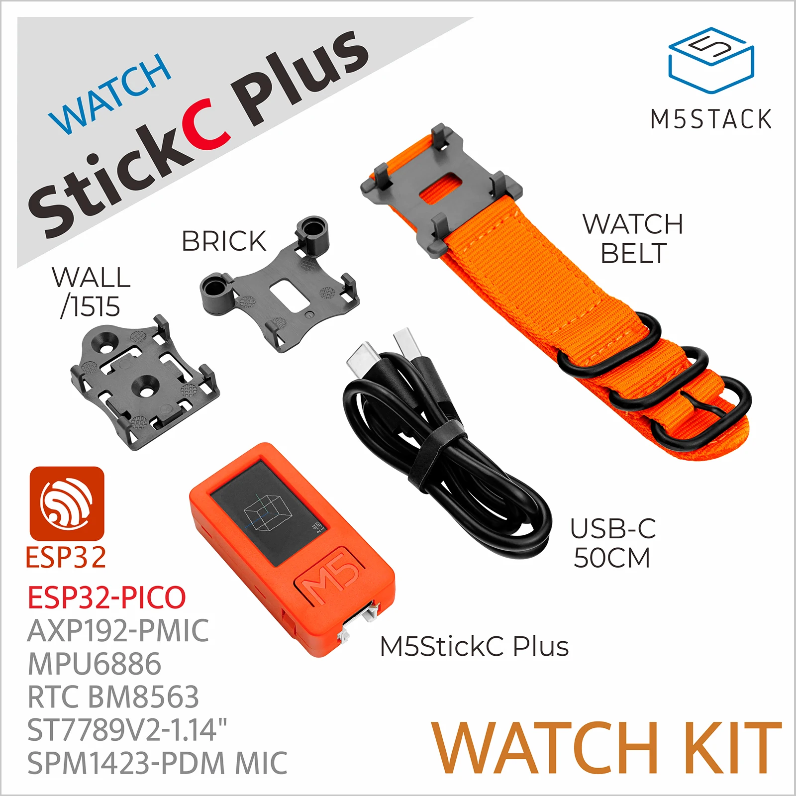 M5Stack Official M5StickC PLUS-PLUS2 with Watch Accessories
