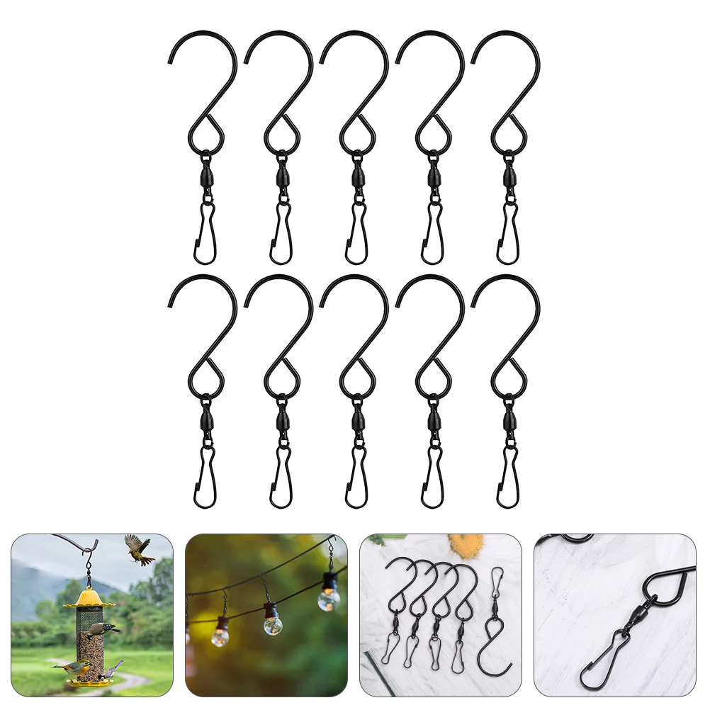 

10 Pcs String Light Hook Mobile Hangers Rotating Windsock Clips Hanger Hanging Spinners Bird Feeder