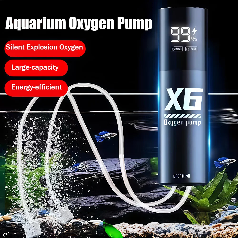USB قابلة للشحن مضخة أكسجين حوض السمك الفوار 5 واط حوض السمك الأكسجين الصيد المحمولة مهوية 48 ساعة وقت التشغيل العمل حوض السمك مضخة هواء