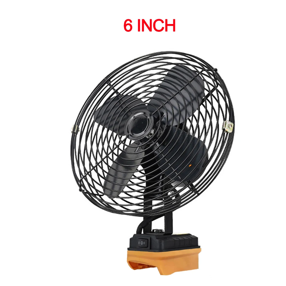 6/8In Kamp Fanı Açık Balıkçılık Kablosuz Masaüstü Taşınabilir Metal Fan Güçlü Rüzgar Fanı Makita/Dewalt/Milwaukee 18V BatteryPin