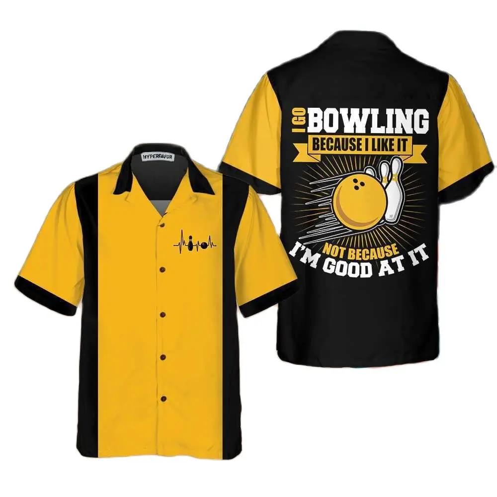 Bowling Shirt Men Retro Rockabilly Men Clothing Men's Bowling Shirt