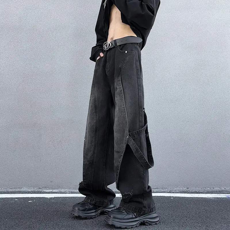 Jeans Sueltos Con Pierna Recta Para Niño Adolescente Con Bordado