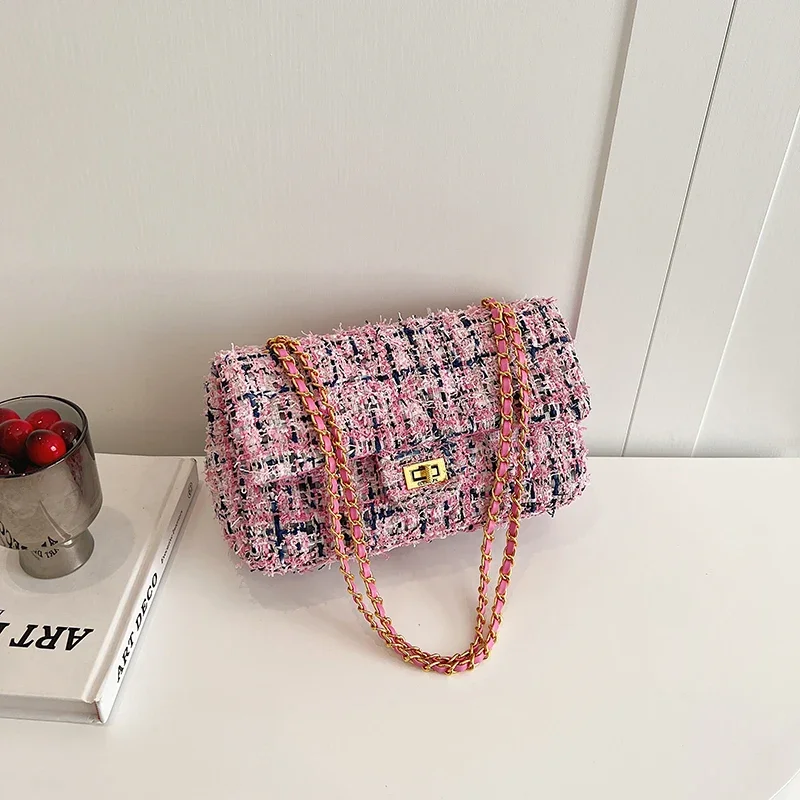 Fashion Women Small Canvas Chain Shoulder Bag High...