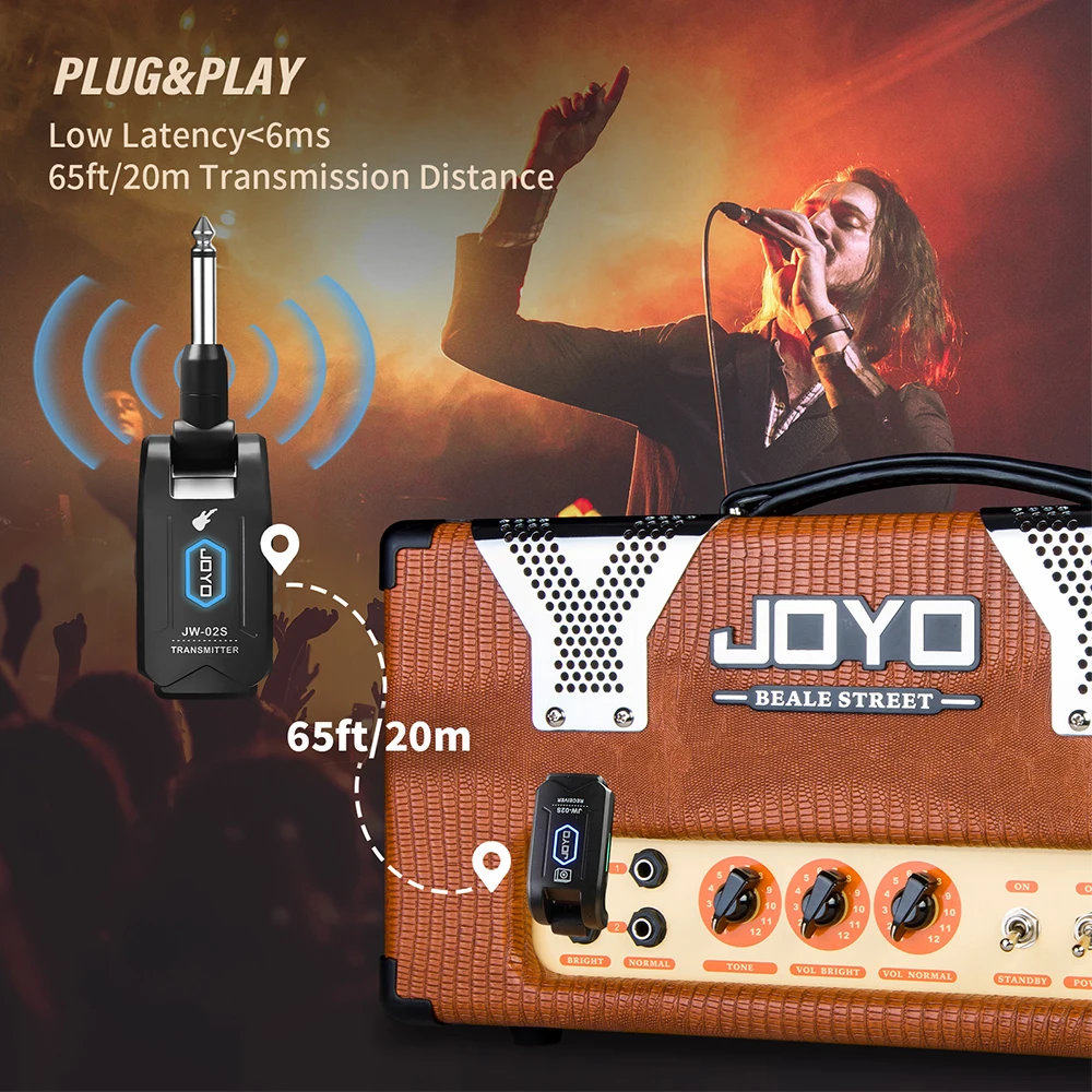 JW-02S 5.8Ghz Wireless Guitar System 6.35 Interface Guitar Transmitter Receiver
