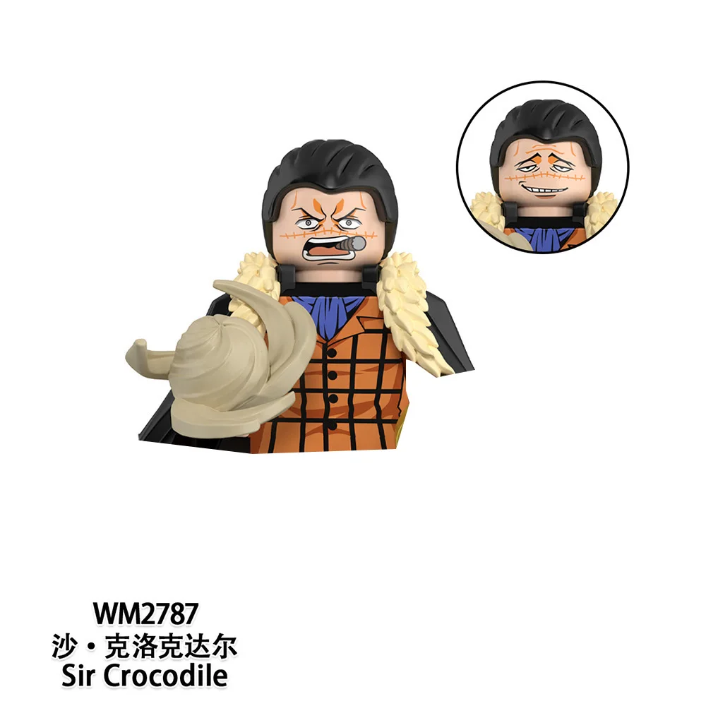 Anime One Piece Series Action Figures Trafalgar D Water Law Dracule Mihawk Building Blocks Doll Desktop Ornament Holiday Gifts