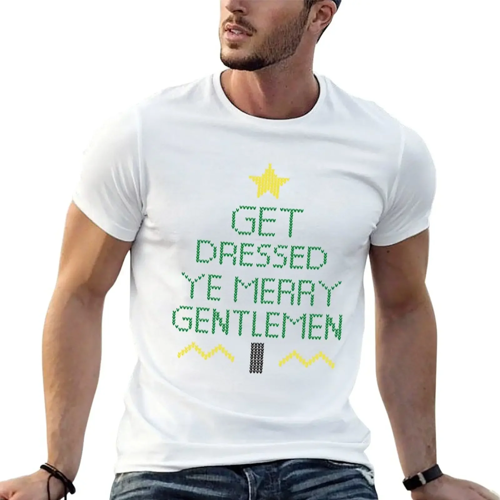 Get Dressed Ye Merry Gentlemen T-shirt hippie clothes sweat kawaii clothes Men's cotton t-shirt