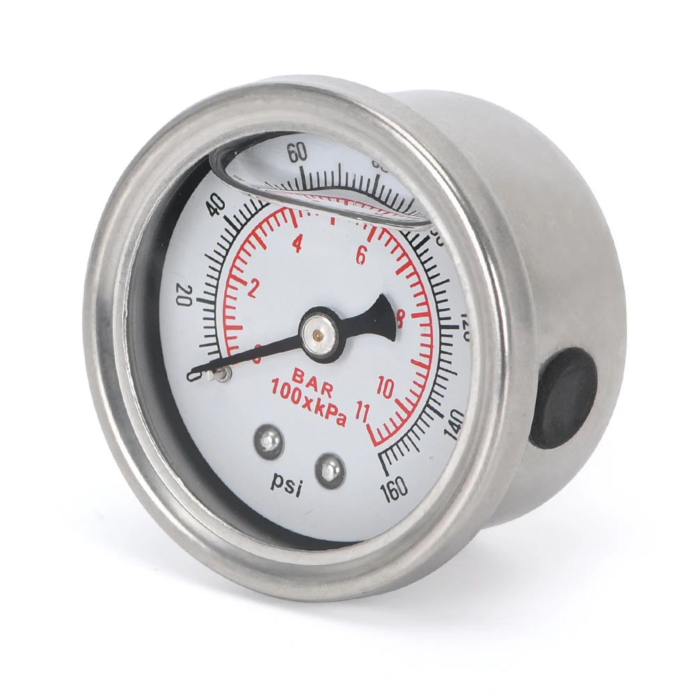 VR-Fuel Pressure Gauge Liquid 0-100 psi / 0-160psi Oil Pressure Gauge Fuel Black / white Face VR-OG33