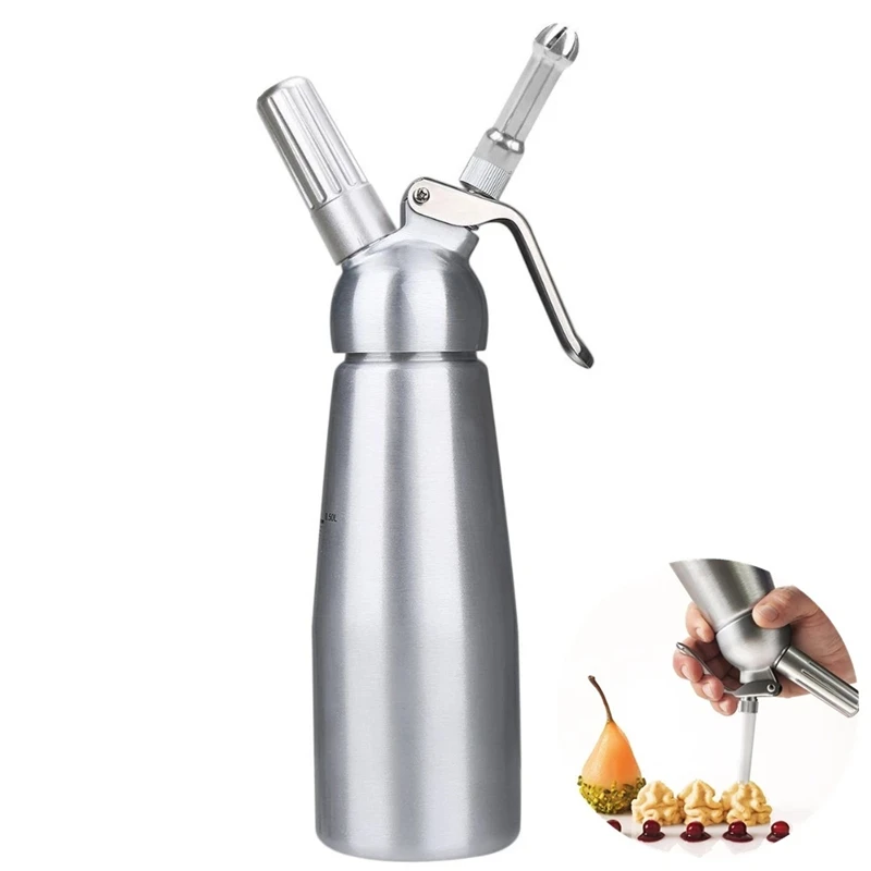 Description Picture 2 of itemHigh Quality 500ML Durable Aluminum Cream Whippers Metal Whipped Cream Dispenser Siphon Dessert Tools Good Packing
