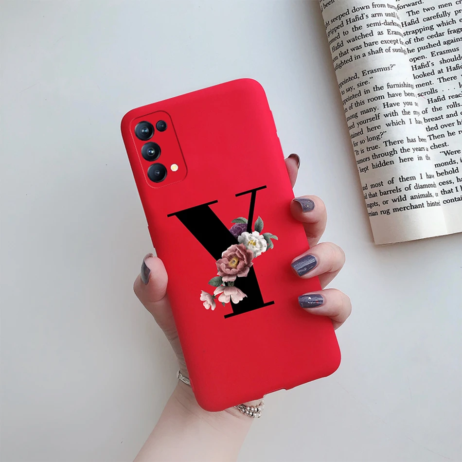 For OPPO Reno5 5G Case Custom Name Gold Letters Silicone Fundas Soft TPU Phone Cover For OPPO Reno 5 Reno5 Pro Find X3 Lite Case