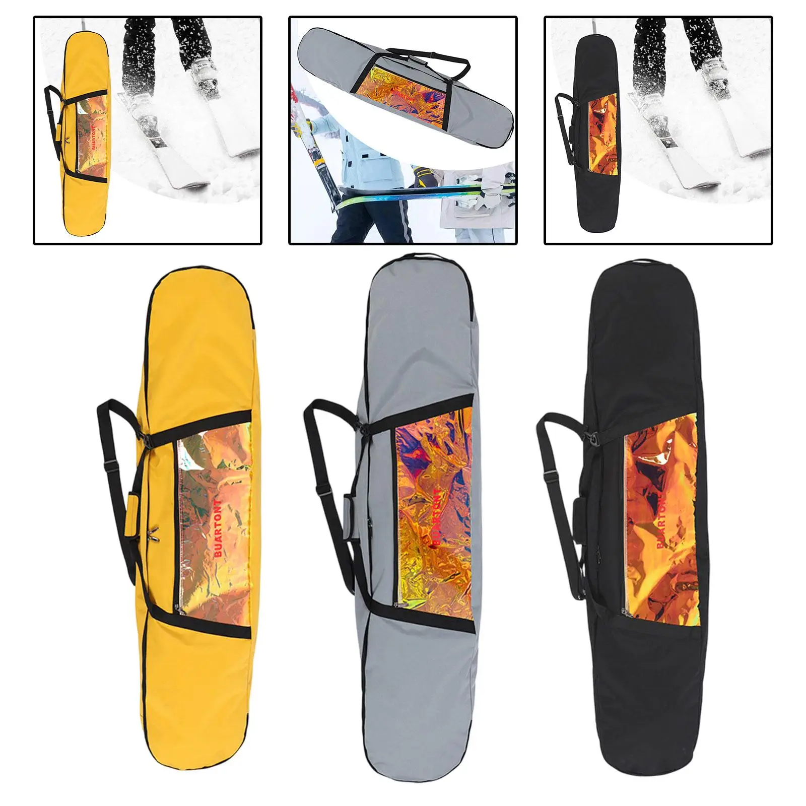 Snowboard Bag Fit Board Boots Adjustable Strap Portable Skate Bag for Air Travel Road Trips Snowboarding Women Men Winter Sports