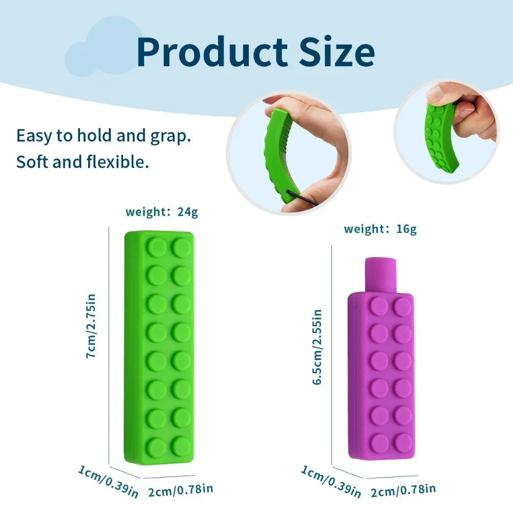 Baby Silicone Teething Toys Kids Chew Necklace Sensory Chewy Pendant Oral Motor Therapy Tools for Autism ADHD Children