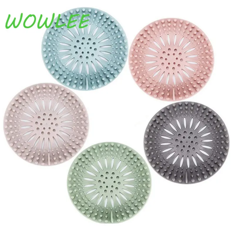 

5PCSHair Catcher Durable Silicone Hair Stopper Shower Drain Covers Easy to Install and Clean Suit for Bathroom Bathtub and Kitch