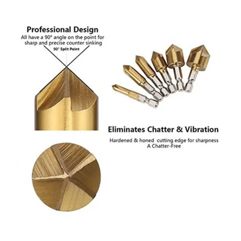 Рисунок 3 - Сверла зенковочные с титановым покрытием